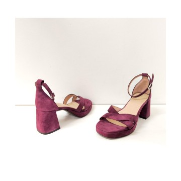 Wonders Zaida 23 vino | Sandalia tacón ancho cómoda MemoryGel